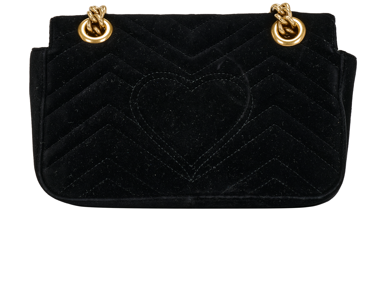 Small GG Marmont, &pound;520, Handbags, Black, Velvet, Back view